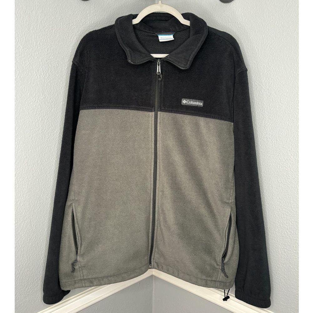 COLUMBIA FULL ZIPPER EVERYDAY WEAR TWO TONE CASUAL CLASSIC FLEECE JACKET SIZE XL